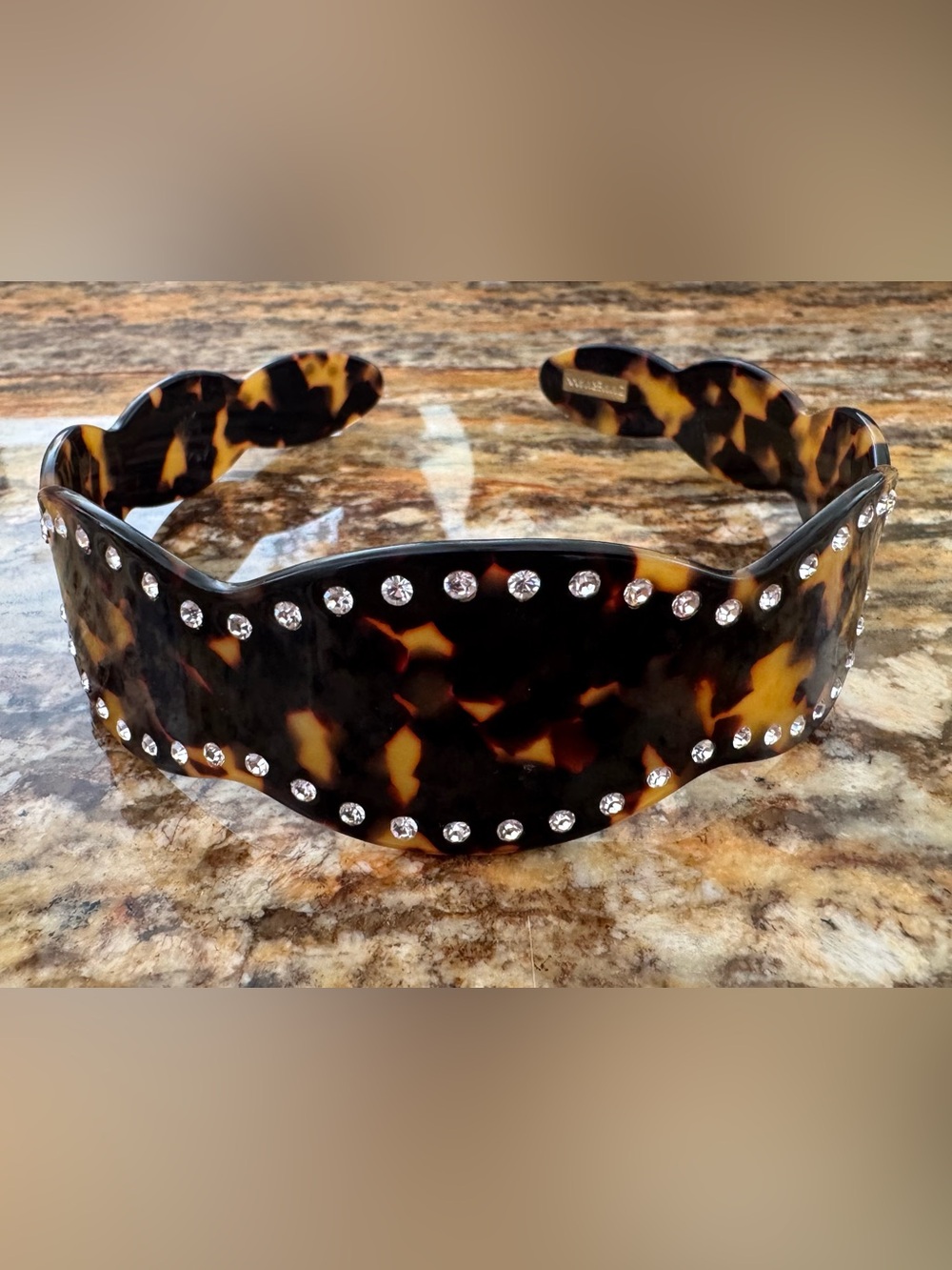 Zimmermann Tortoiseshell Wide Headband with Crystal Trim